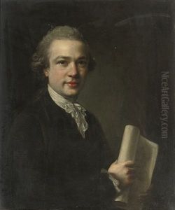 Portrait Of George Gostling, A Drawing Of The Madonna And Child In His Right Hand