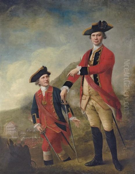 Double Portrait Of Lieutenant-general The Hon. Philip Sherard And Captain William Tiffin, At The Battle Of Brucke-muhle - view 1