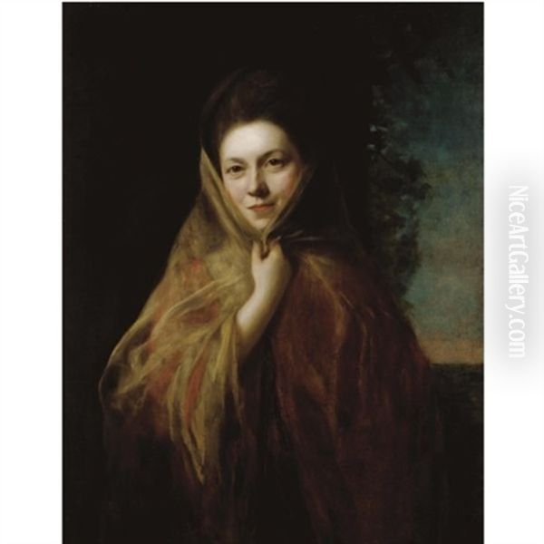 Portrait Of A Woman Wearing A Shawl - view 1