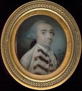 Thomas Wright, Wearing White Coat With Gold Frogging, Matching Waistcoat, White Lace Cravat And Powdered Wig Worn En Queue