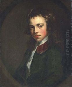 Portrait Of A Boy In A Green Coat With A Fur Collar