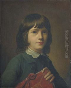 Portrait Of A Boy, Probably One The Artist's Children, Half-length, In A Green Coat And Waistcoat, Holding A Red Folio