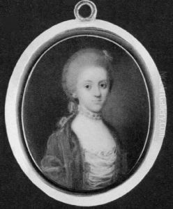 A Lady With Feather In Her Tightly Coiffed Powdered Hair by Nathaniel Hone