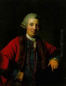 Portrait Of A Gentleman (sir James Esdaile?) With His Arm Resting On A Plinth, Holding His Hat