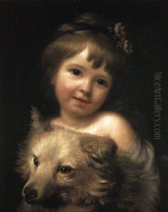 Portrait Of Miss Julia Metcalf With Dog Portrait Of Miss Julia Metcalf With Dog