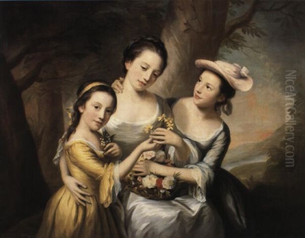 Portrait Of A Lady With Her Three Daughters - view 1