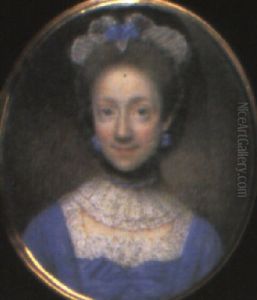 Portrait Of A Lady In Lace-bordered Blue Dress