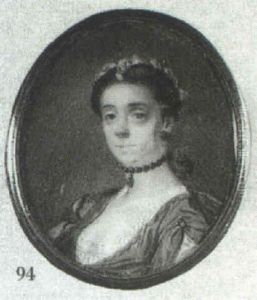 A Lady Seated In Green Dress Slashed To Reveal White by Nathaniel Hone