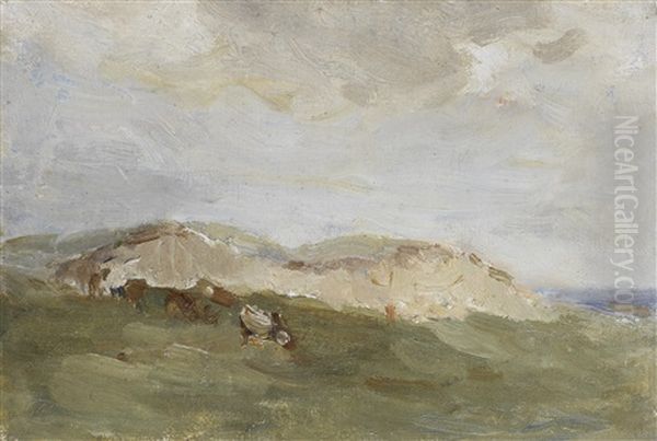 Sheep Resting In The Shade; The Sand Dune; River Landscape (3 Works) - view 1