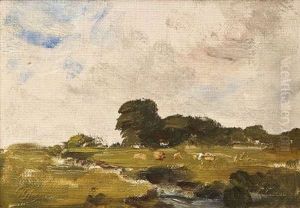Landscape With A Stream And Cattle Landscape With A Stream And Cattle
