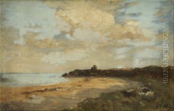Cattle On Foreshore With Ruins In The Distance, Malahide - view 1