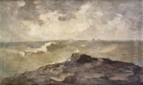 Stormy Seas With Distant Ships - view 1