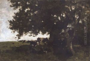 Cows Sheltering Under A Tree by Nathaniel Hone the Younger