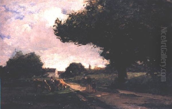 The Road To Burron, Landscape With Cattle, Roadway And Tree - view 1