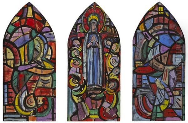 Cartoon For Pentecost Window, Blackrock College, County Dublin (triptych) - view 1