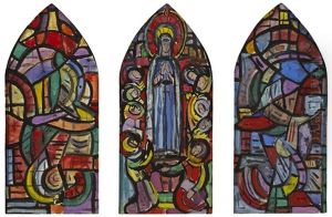 Cartoon For Pentecost Window, Blackrock College, County Dublin (triptych) by Evie Sydney Hone