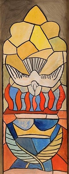 Doves With Tongues (design For Stained Glass) - view 1