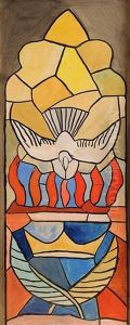 Doves With Tongues (design For Stained Glass) by Evie Sydney Hone