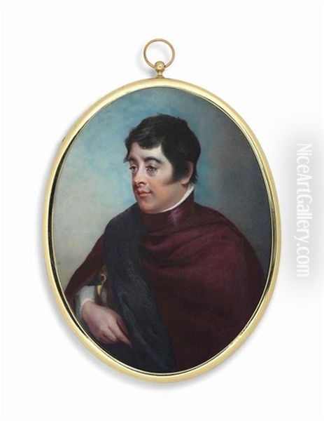 Lord Edward Fitzgerald (1763-1798), In Red Cloak With Dark Blue Draped Sash; Sky Background - view 1