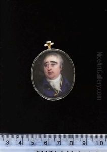 Charles James Fox Wearing Blue Coat, Yellow Waistcoat And Tied White Cravat by Horace Hone