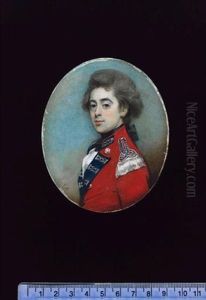 Colonel George Northcoate, Wearing Scarlet Coatee, With Blue Facings And Silver Lace, A Silver Bullion Epaulette With Blue Ground On His Left Shoulder, Indicating Field Rank