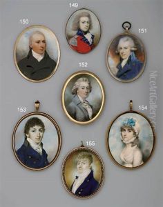 A Gentleman, In Light Blue Coat, Peppermint Green Waistcoat, Frilled Shirt And Knotted Cravat, Powdered Hair