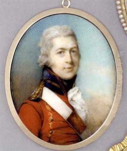 Joseph Hone, In Red Coat With Gold Loops And Gold-bordered Blue Collar, Epaulette And White Cross-belt With Gold Plate, Frilled Cravat And Black Stock, Powdered Hair