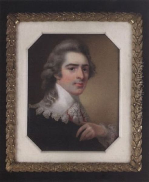 John Philip Kemble Wearing Red Doublet With Wide White Collar Trimmed With Lace And Tassels, White Lace Cuff And Black Cloak, His Hair Powdered And Curling Over His Collar - view 1