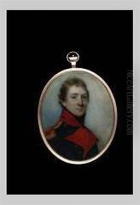 An Officer, Called Henry Aleyne Lyster, Wearing Blue Coat With Red Collar, Lapels And Gold Epaulette