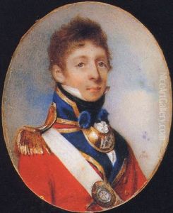 The Honorable William-gorges Crofton Of The Coldstream Guards, In Scarlet Coat With Blue Facings, White Shoulder Belt With Regimental Belt-plate