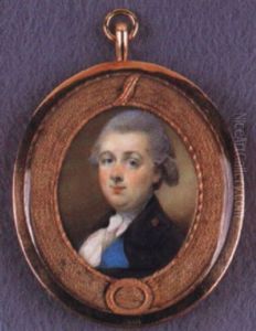 A Gentleman With Powdered Hair Wearing White Cravat And Blue Lined Dark Grey Coat by Horace Hone