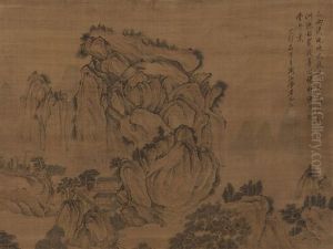 Painting With Mountains by Hongren