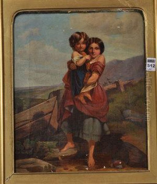 Mother And Child Beside A Fence - view 1