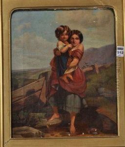 Mother And Child Beside A Fence