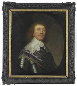 Portrait Of Captain Henry Of Whitipol Manor, Half-length, In Armour With A Purple Sash And White Lace Collar, Feigned Oval