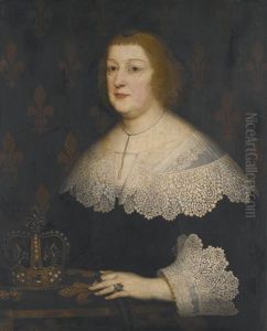 Portrait Of Marie De Medici, Queen Of France by Gerrit Van Honthorst