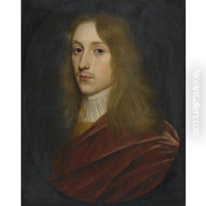 Portrait Of A Gentleman, Wearing A Red Cloak And Lace Cravat (prince Rupert Of The Rhine?)