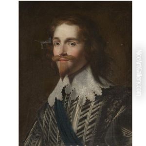 Portrait Of George Villiers, First Duke Of Buckingham (1592-1628), Head And Shoulders, Wearing A Richly Embroidered Doublet And A Blue Sash