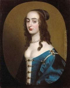 Portrait D'henriette Marie, Princesse Palatine (on 3 Panels) Portrait D'henriette Marie, Princesse Palatine (on 3 Panels)