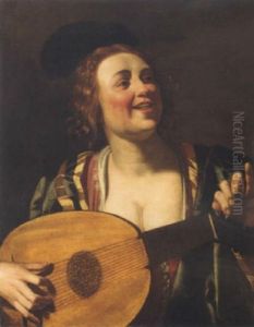 Die Lautenspielerin by Gerrit Van Honthorst