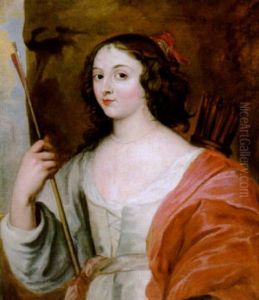 Bildnis Einer Dame Als Diana by Gerrit Van Honthorst