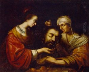 Salome And Herodias With The Head Of Saint John The Baptist by Gerrit Van Honthorst