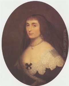 Portrait Of Elizabeth Of Bohemia, The Winter Queen, Wearing A Dark Dress, And Lawn Collar by Gerrit Van Honthorst