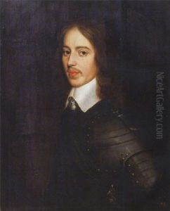 Portrait Of Stadholder William Ii Wearing Armour, Lace Collar And The Badge Of The Order Of The Garter by Gerrit Van Honthorst