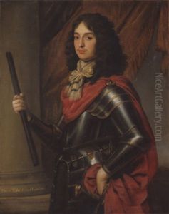 Portrait Of Prince Edward Of The Palatine, In Armour And A Red Mantle, A Baton In His Right Hand Portrait Of Prince Edward Of The Palatine, In Armour And A Red Mantle, A Baton In His Right Hand
