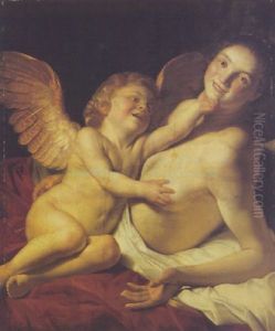 Venus And Cupid by Gerrit Van Honthorst