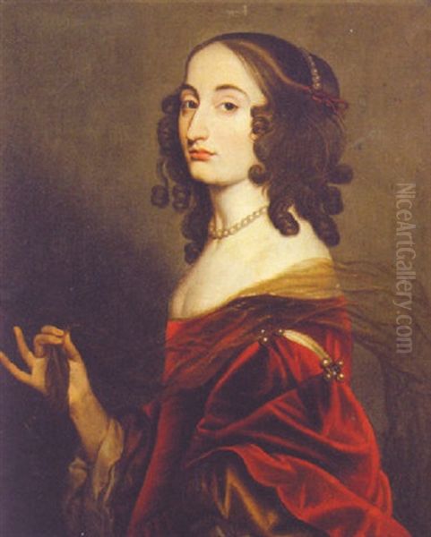 Portrait Of Louise, Princess Palatine, In A Burgundy Dress - view 1