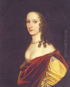 Portrait Of Sophia, Princess Palatine, In A Gold Dress With A Crimson Wrap