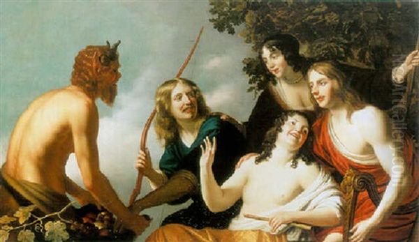 Pan Presenting Grapes To A Party Of Young Men And Women, (the Children Of Frederik V Of The Palatinate?), Dressed As Olympian Gods - view 1