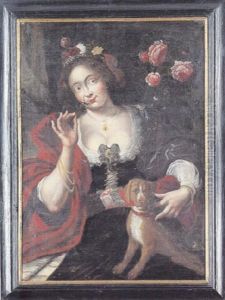 Allegori Pa Lugtesansen: Ung Pige, Der Dufter Til En Rose Allegori Pa Lugtesansen: Ung Pige, Der Dufter Til En Rose